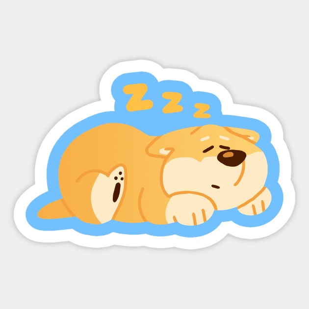 Sleeping Shiba Sticker by eagletoons